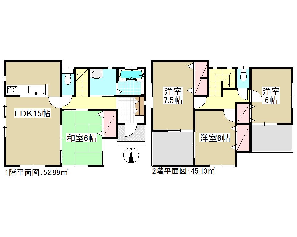 Floor plan. (3 Building), Price 21,400,000 yen, 4LDK, Land area 166.76 sq m , Building area 98.12 sq m