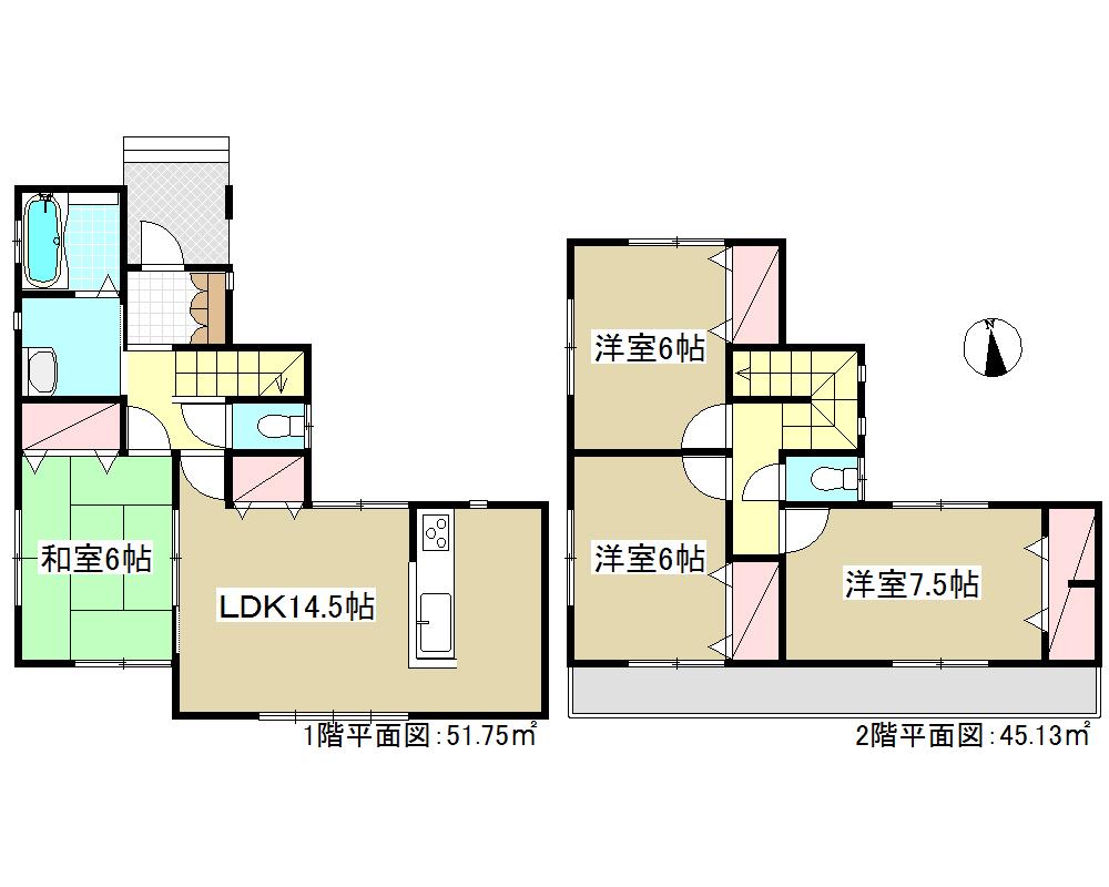 Floor plan. (4 Building), Price 21,400,000 yen, 4LDK, Land area 170 sq m , Building area 96.88 sq m