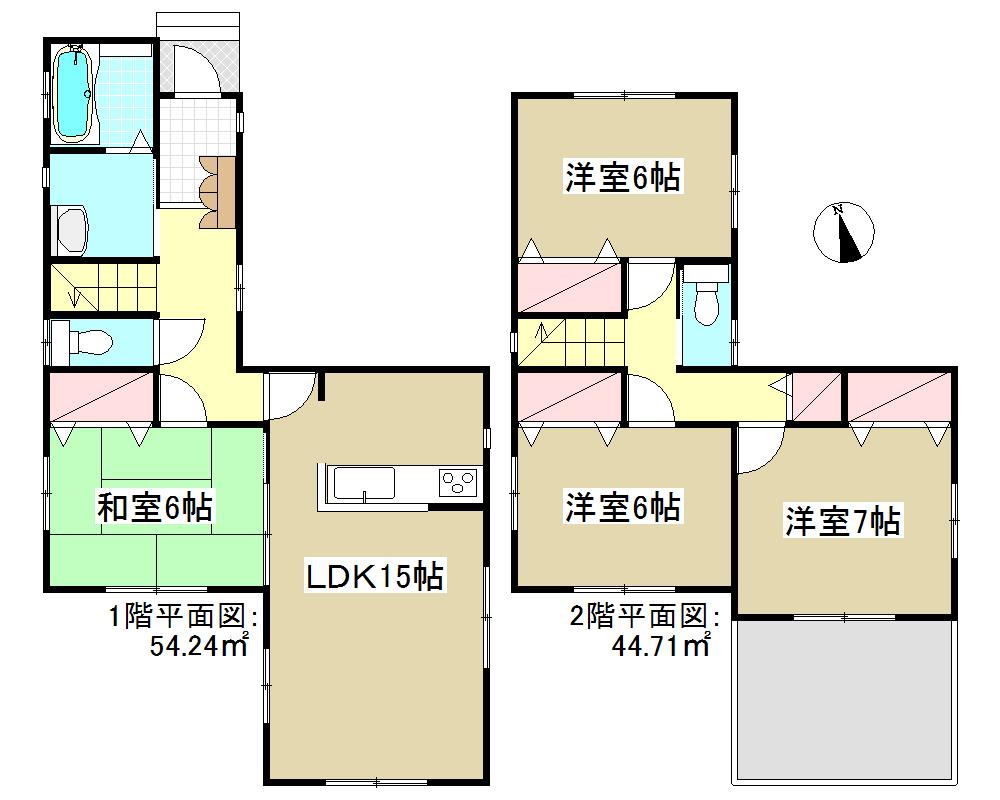 Floor plan. (7 Building), Price 20.4 million yen, 4LDK, Land area 182 sq m , Building area 98.95 sq m