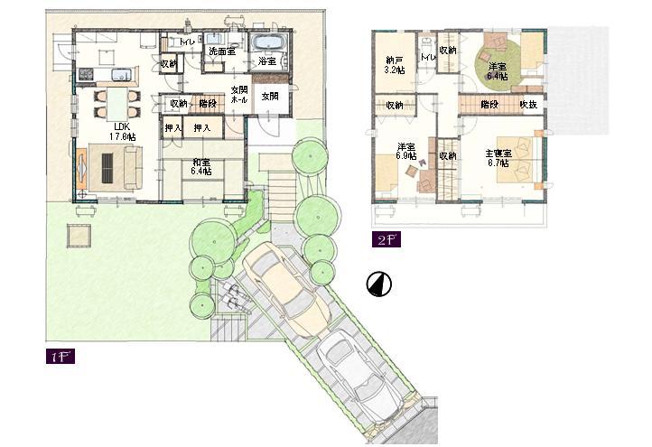 Floor plan. (12-3 No. land), Price 32,900,000 yen, 4LDK+S, Land area 192.55 sq m , Building area 118.91 sq m