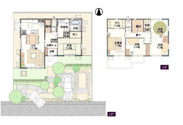 Floor plan. (12-8 No. land), Price 36,400,000 yen, 5LDK+S, Land area 192.55 sq m , Building area 115.05 sq m