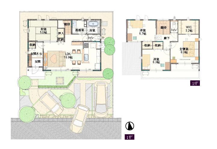 Floor plan. (12-9 No. land), Price 36,200,000 yen, 4LDK+S, Land area 169.54 sq m , Building area 113.19 sq m