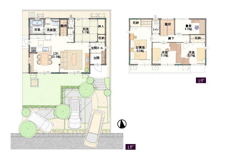 Floor plan. (13-10 No. land), Price 34,500,000 yen, 4LDK+S, Land area 168.07 sq m , Building area 115.61 sq m