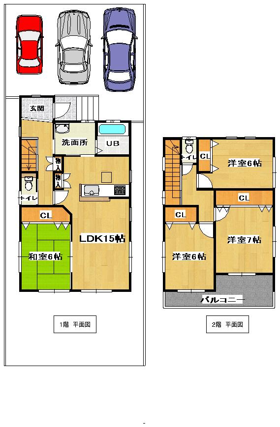 Floor plan. 25,590,000 yen, 4LDK, Land area 146.74 sq m , Building area 100.62 sq m parking space can also be secured effortlessly.