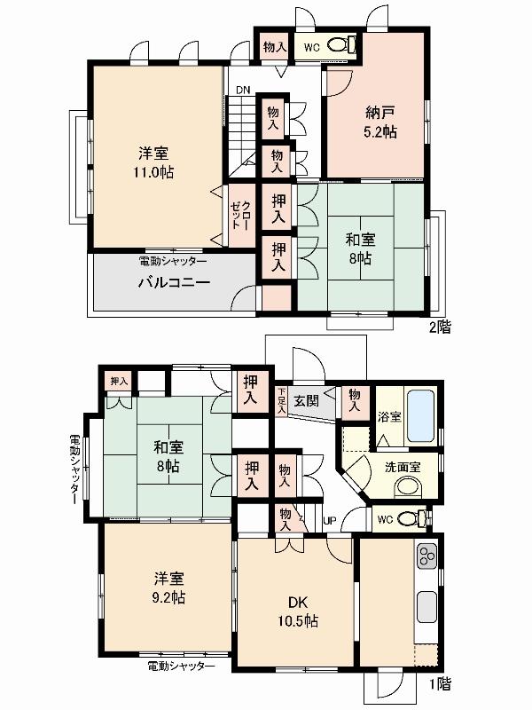 Floor plan. 21.5 million yen, 4DK + S (storeroom), Land area 154.48 sq m , Building area 128.45 sq m
