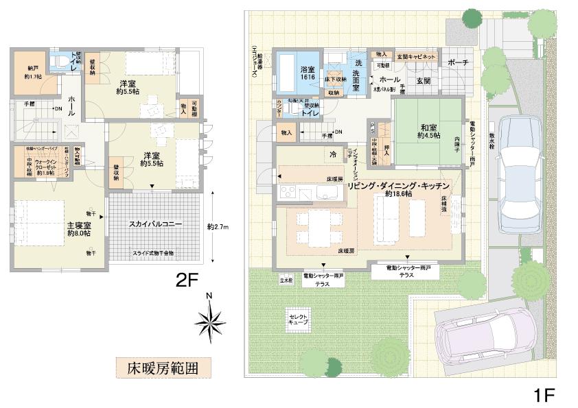 Floor plan. In the green of the beautiful "city of gardens", The joy of the things that live in the pleasant "tree house", Will gift you from "Gardens Avenue" of Sumitomo Forestry. 