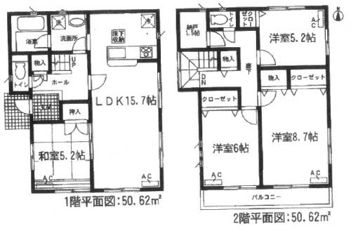 Floor plan. (1 Building), Price 26,900,000 yen, 4LDK+S, Land area 180.75 sq m , Building area 101.24 sq m