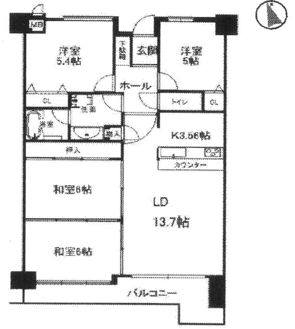 Floor plan. 4LDK, Price 9.8 million yen, Footprint 83.4 sq m , Balcony area 13.79 sq m