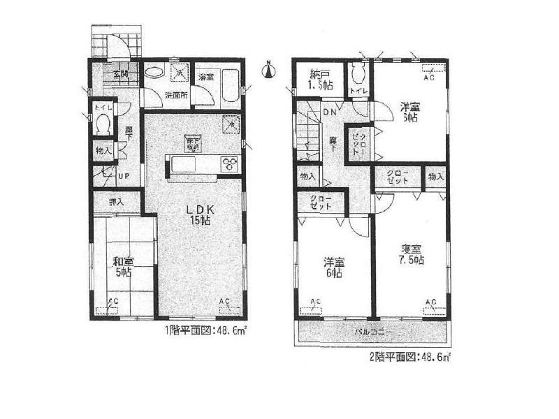 Floor plan. 19.9 million yen, 4LDK + S (storeroom), Land area 147.34 sq m , Building area 97.2 sq m 3 Building