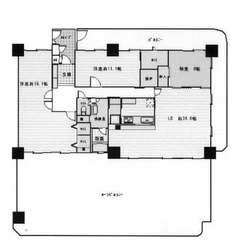 Floor plan. 3LDK, Price 19,800,000 yen, Footprint 147.51 sq m , Balcony area 65.7 sq m