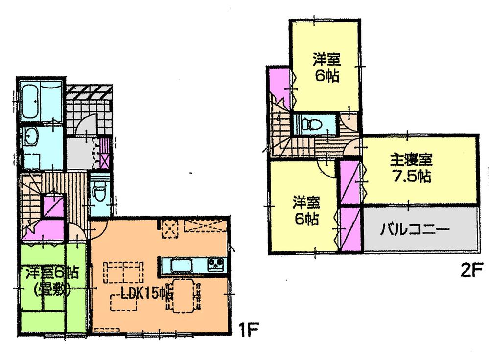 Floor plan. (5 Building), Price 19,400,000 yen, 4LDK, Land area 170.62 sq m , Building area 96.87 sq m