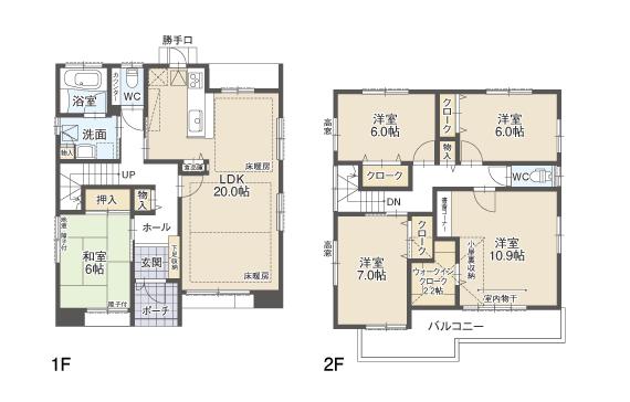 Floor plan. Sunny Building F. The model room by all means, please visit!