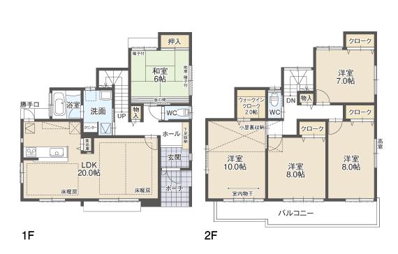 Floor plan. Sunny Building F. The model room by all means, please visit! 