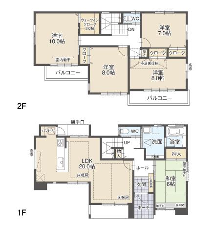 Floor plan. Sunny Building F. The model room by all means, please visit! 