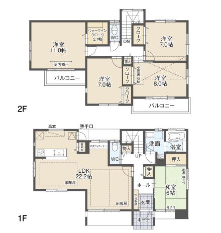 Floor plan. (A Building), Price 32,800,000 yen, 5LDK, Land area 160 sq m , Building area 142.12 sq m