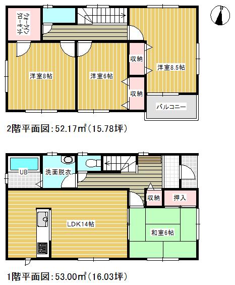 Floor plan. 30,800,000 yen, 4LDK, Land area 152.1 sq m , Building area 105.17 sq m
