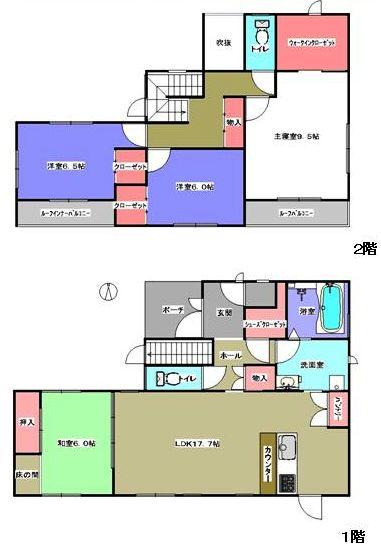 Floor plan. 32,900,000 yen, 4LDK, Land area 213.57 sq m , Building area 121.72 sq m