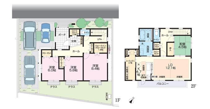 Floor plan. (No.17), Price 33,680,000 yen, 4LDK+2S, Land area 160.02 sq m , Building area 124.5 sq m