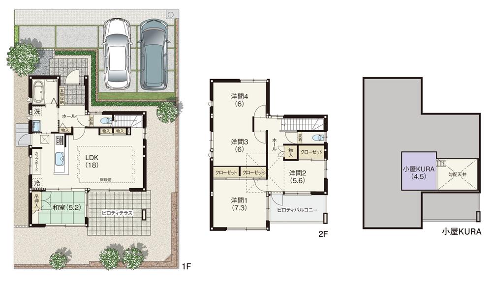 Floor plan. (HYBRID SCENA (8-8)), Price 42,800,000 yen, 5LDK, Land area 190.36 sq m , Building area 120.75 sq m