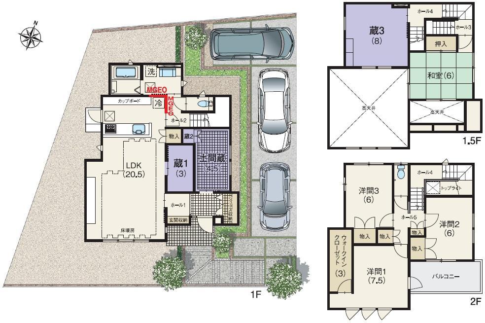 Floor plan. (CENTURY A house with a built (4-10)), Price 45,200,000 yen, 4LDK+S, Land area 210.19 sq m , Building area 121.95 sq m