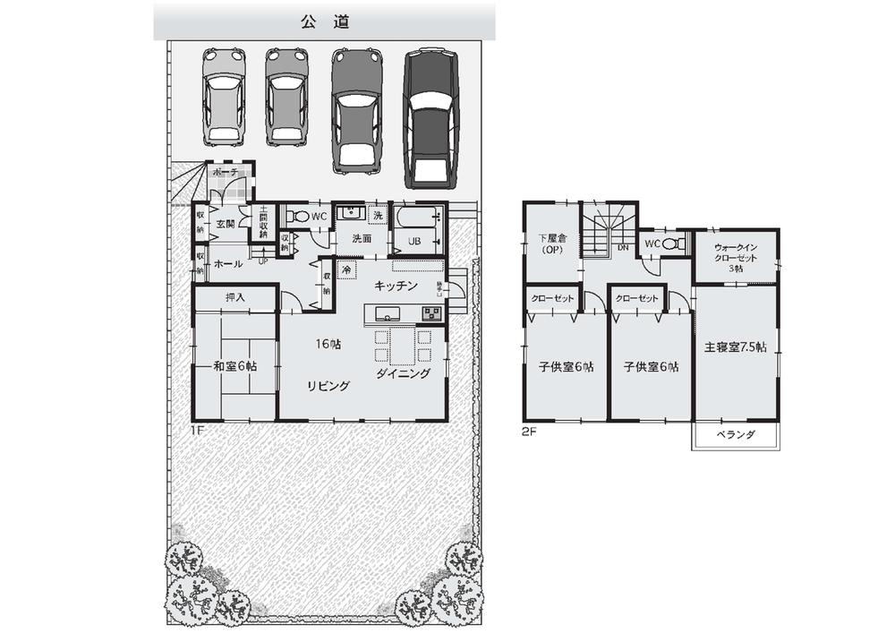 Building plan example (floor plan). Building plan example (building plan) 4LDK, Land price 12 million yen, Land area 199.35 sq m , Building price 22,210,000 yen, Building area 110.13 sq m