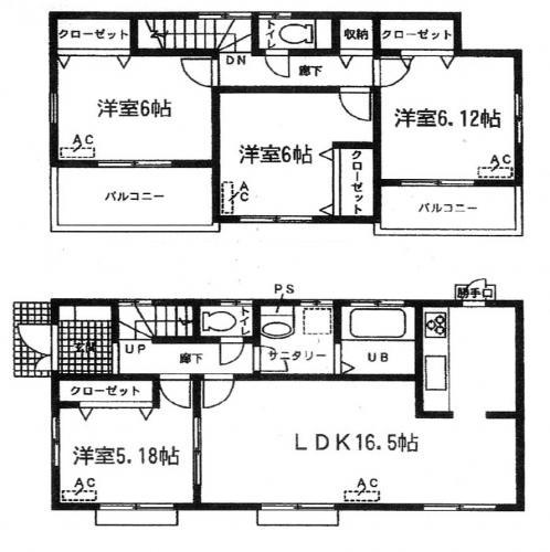 Floor plan. 24,800,000 yen, 4LDK, Land area 149.13 sq m , Building area 95.65 sq m