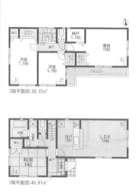 Floor plan. (Building 2), Price 22,900,000 yen, 4LDK+S, Land area 137.13 sq m , Building area 100.03 sq m