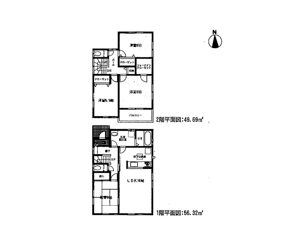 Floor plan. 17.8 million yen, 4LDK, Land area 136.5 sq m , Building area 106.01 sq m