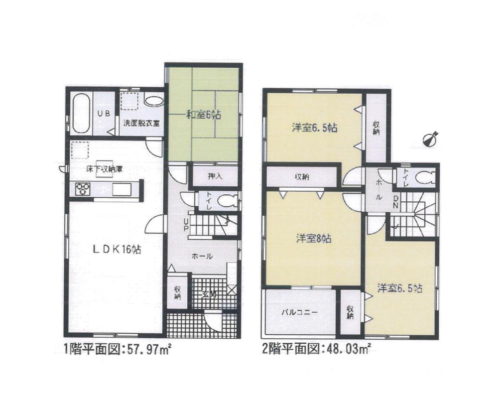 Floor plan. 22,800,000 yen, 4LDK, Land area 158.54 sq m , Building area 106 sq m