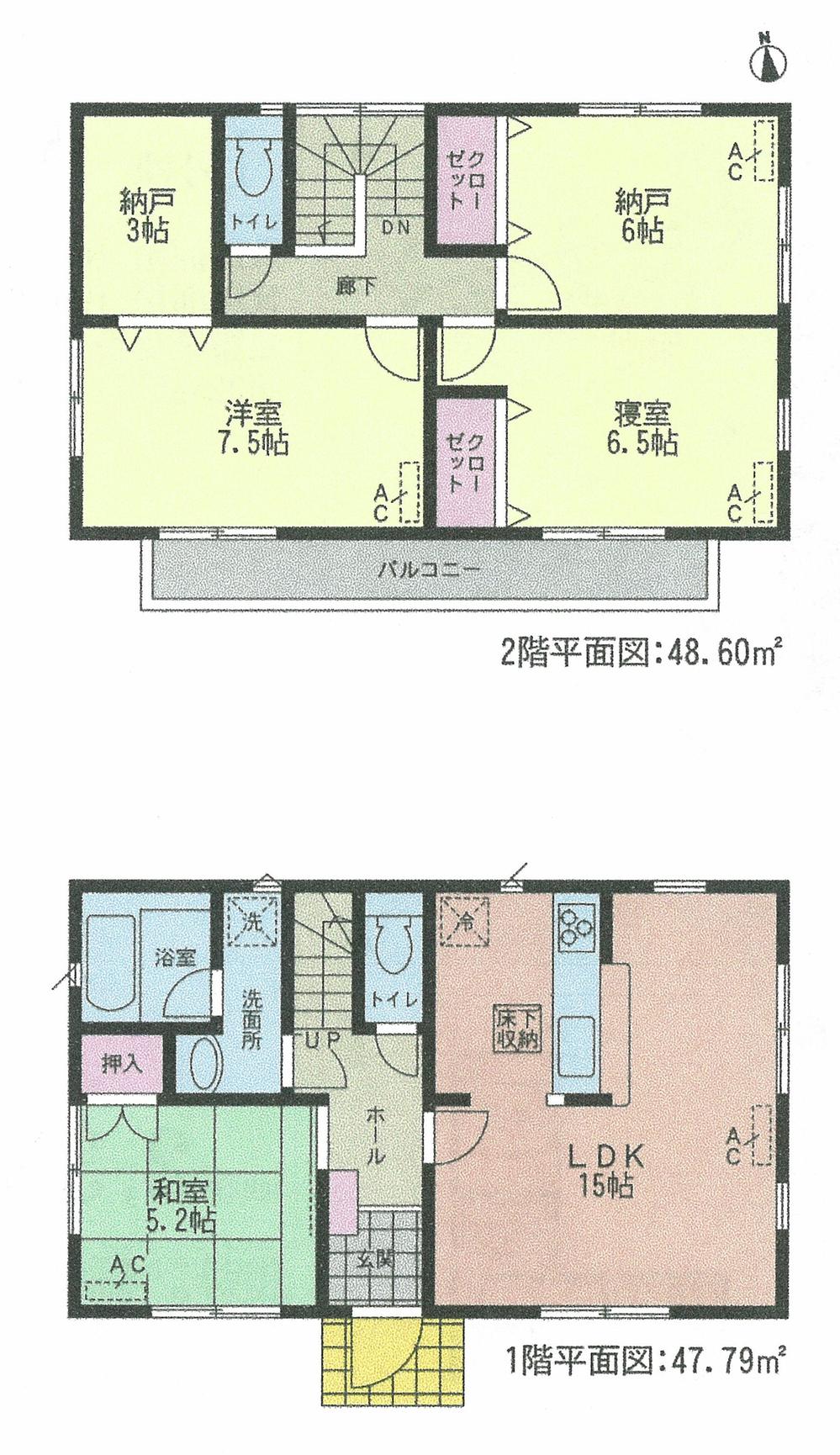 Floor plan. (4 Building), Price 19.9 million yen, 3LDK+2S, Land area 128.13 sq m , Building area 96.39 sq m