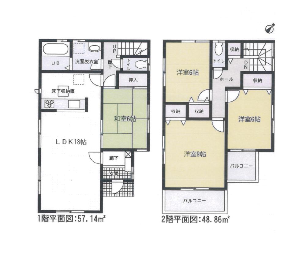Floor plan. 23.8 million yen, 4LDK, Land area 159.55 sq m , Building area 106 sq m