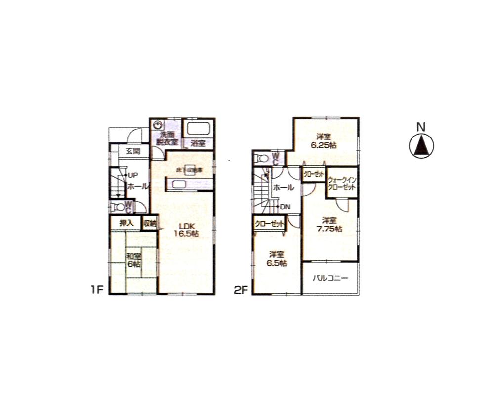 Floor plan. 26,800,000 yen, 4LDK, Land area 128 sq m , Building area 105.37 sq m