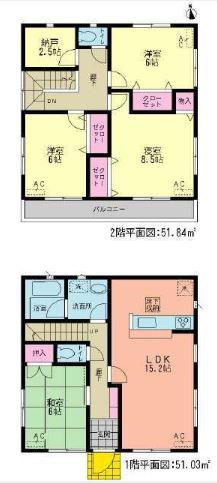 Floor plan. (3 Building), Price 22,900,000 yen, 4LDK+S, Land area 146.97 sq m , Building area 102.87 sq m