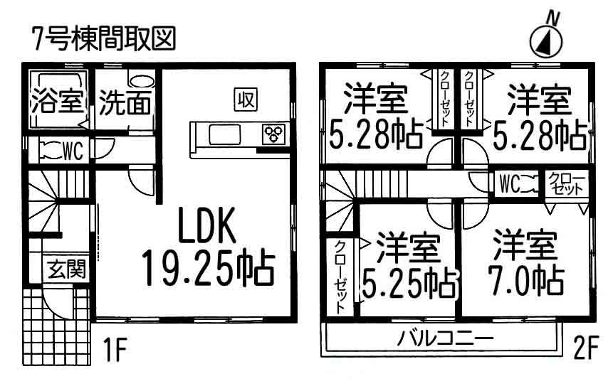 Floor plan. 17.8 million yen, 4LDK, Land area 148 sq m , Building area 97.72 sq m