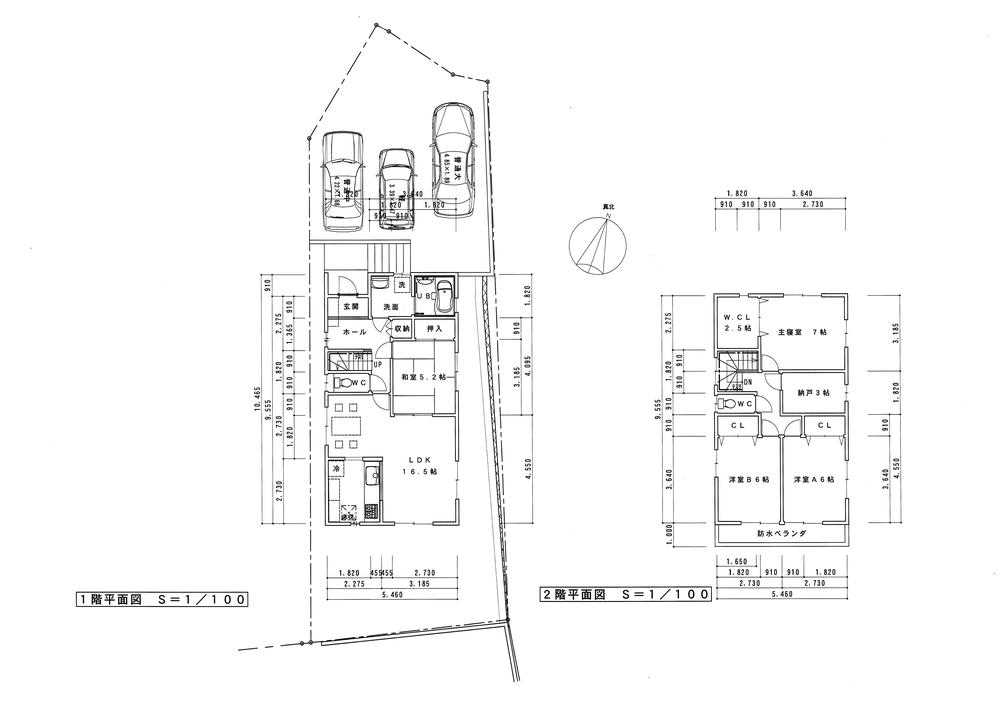 Floor plan. Price 21,368,000 yen, 4LDK+2S, Land area 187.22 sq m , Building area 109.3 sq m