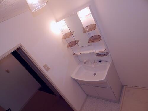 Wash basin, toilet. Bathroom vanity