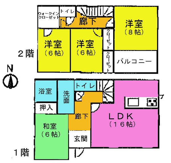Floor plan. Price 28.8 million yen, 4LDK+S, Land area 148.32 sq m , Building area 105.15 sq m