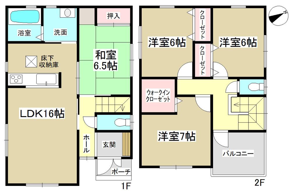 Floor plan. (1 Building), Price 31,800,000 yen, 4LDK, Land area 132.33 sq m , Building area 99.22 sq m