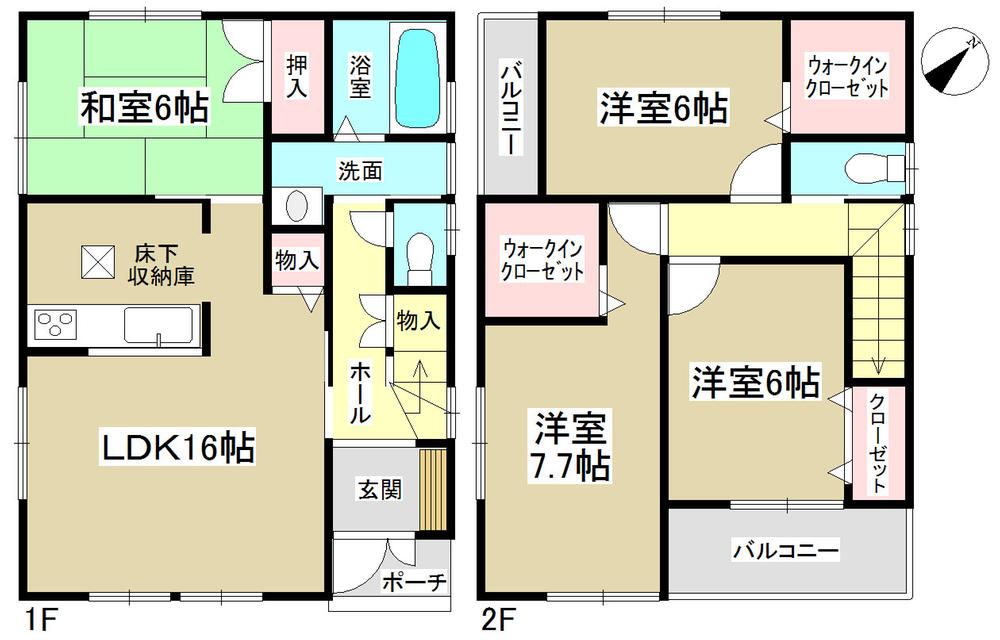 Floor plan. (Building 2), Price 31,800,000 yen, 4LDK, Land area 132.34 sq m , Building area 98.83 sq m