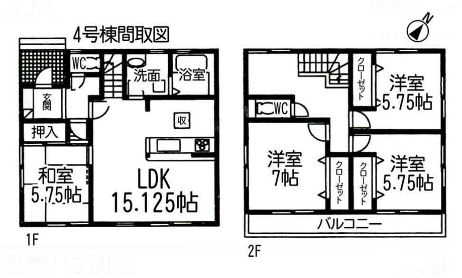 Floor plan. 22,300,000 yen, 4LDK, Land area 181.05 sq m , Building area 99.59 sq m