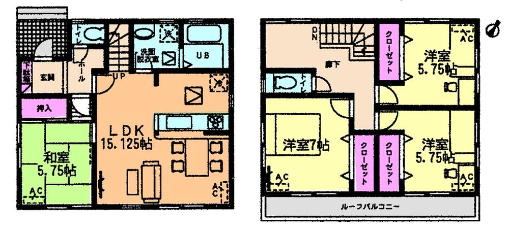 Floor plan. (4 Building), Price 22,300,000 yen, 4LDK, Land area 181.05 sq m , Building area 99.59 sq m