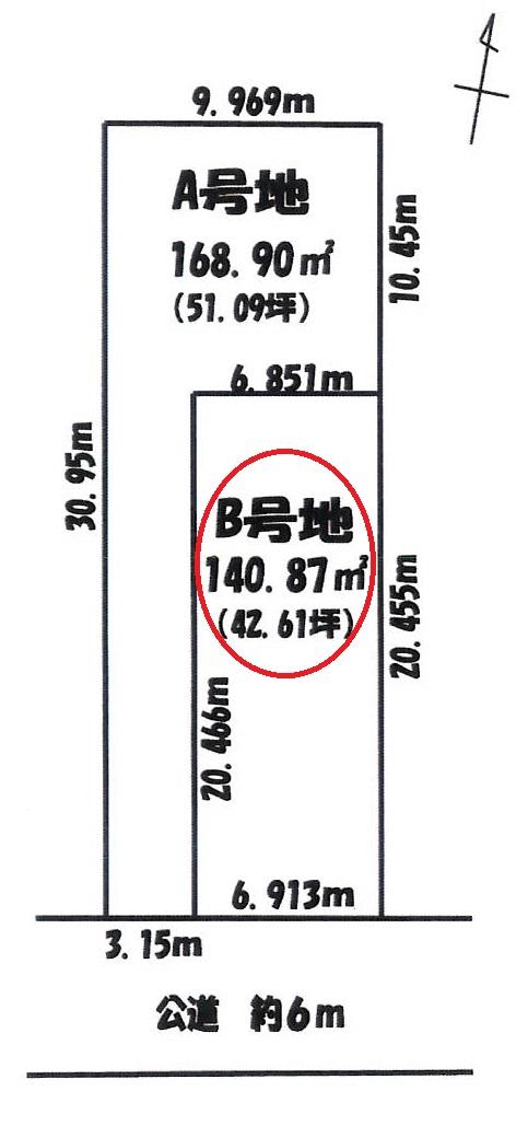 Compartment figure. Land price 12,420,000 yen, Land area 140.87 sq m