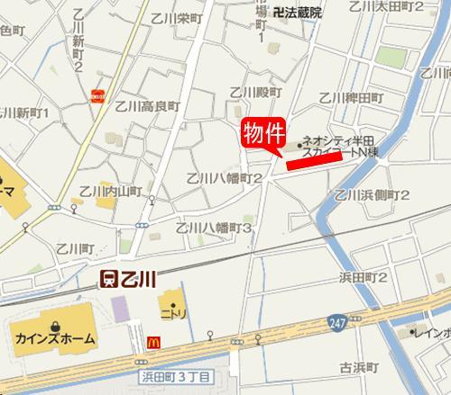 Local guide map. JR taketoyo line "Otogawa" station 7-minute walk