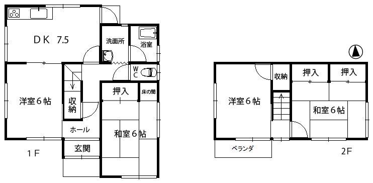 Floor plan. 9.5 million yen, 4DK, Land area 138.18 sq m , Building area 77.33 sq m