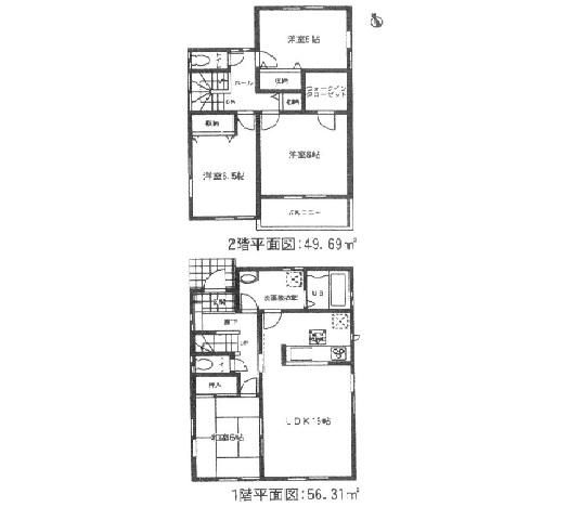 Floor plan. (3 Building), Price 22,800,000 yen, 4LDK, Land area 148.5 sq m , Building area 106 sq m