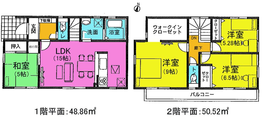 Floor plan. (6 Building), Price 21.5 million yen, 4LDK+S, Land area 148 sq m , Building area 99.38 sq m