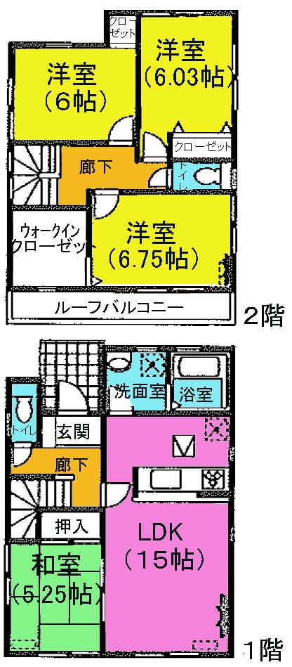 Floor plan. (1 Building), Price 21.5 million yen, 4LDK+S, Land area 150.14 sq m , Building area 97.72 sq m