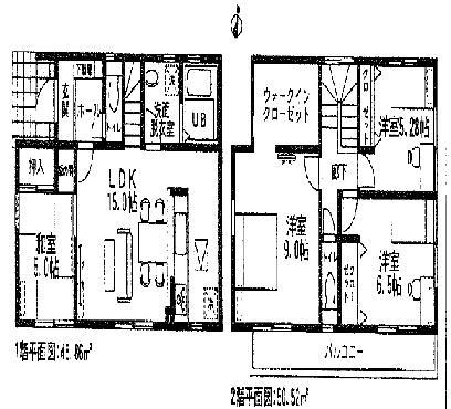 Floor plan. (6 Building), Price 22,900,000 yen, 4LDK, Land area 148 sq m , Building area 99.38 sq m