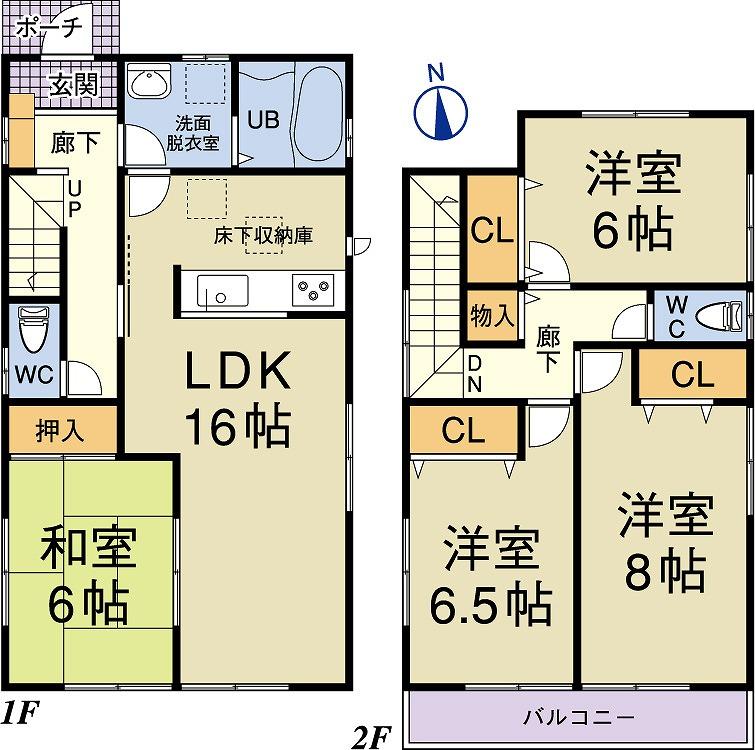 Floor plan. 22,220,000 yen, 4LDK, Land area 151.78 sq m , Building area 102.67 sq m