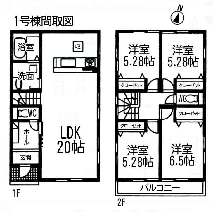 Floor plan. 22,800,000 yen, 4LDK, Land area 138.19 sq m , Building area 97.72 sq m